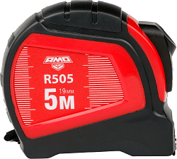 Рулетка строительная Amo R505 дл.полотна 5м изм.шкала в см зацеп простой красный/черный (851650)