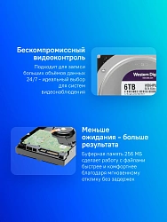 Жесткий диск WD SATA-III 6TB WD64PURZ Surveillance Purple (5400rpm) 256Mb 3.5"