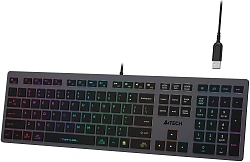 Клавиатура A4Tech Fstyler FX60H серый USB slim LED (FX60H GREY/NEON)