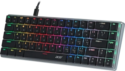 Клавиатура Acer OKW302 механическая серебристый USB Multimedia for gamer для ноутбука LED (ZL.KBDCC.01C)