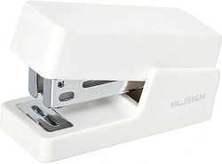 Степлер мини Deli ENS083WHITE Linfini N10 24/6 (15листов) белый 15скоб металл/пластик блистер