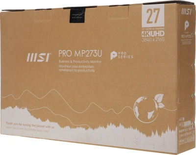 Монитор MSI 27" MP273U черный IPS LED 16:9 HDMI M/M матовая 300cd 178гр/178гр 3840x2160 60Hz DP 4K 3.95кг