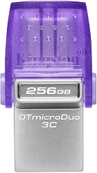 Флеш Диск Kingston 256Gb DataTraveler microDuo 3C DTDUO3CG3/256GB USB3.0 фиолетовый
