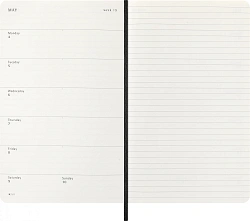 Еженедельник Moleskine CLASSIC SOFT WKNT Large 130х210мм 144стр. мягкая обложка черный