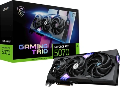 Видеокарта MSI PCI-E 5.0 RTX 5070 12G GAMING TRIO OC NVIDIA GeForce RTX 5070 12Gb 192bit GDDR7 2610/28000 HDMIx1 DPx3 HDCP Ret