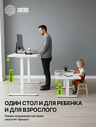 Стол для компьютера Cactus CS-EGD-WWT столешница стекло белый каркас белый