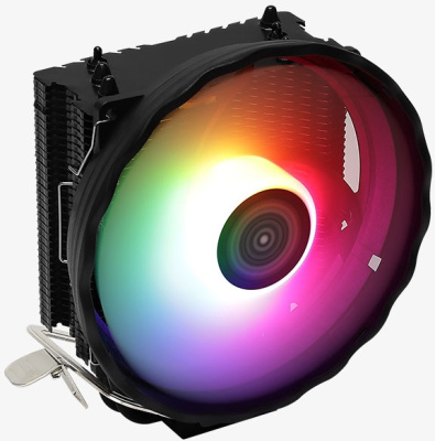 Устройство охлаждения(кулер) Aerocool Rave 3 ARGB Soc-AM5/AM4/1200/1700/1851 черный/белый 4-pin 18-27dB Al+Cu 125W 530gr Ret (RAVE 3 ARGB PWM 4P)