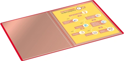 Папка с 20 прозр.вклад. Silwerhof Eco A4 пластик 0.5мм красный