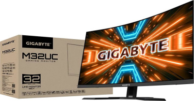Монитор Gigabyte 31.5" M32UC черный VA LED 1ms 16:9 HDMI M/M HAS 350cd 178гр/178гр 3840x2160 144Hz FreeSync Premium Pro DP 4K USB 7.8кг