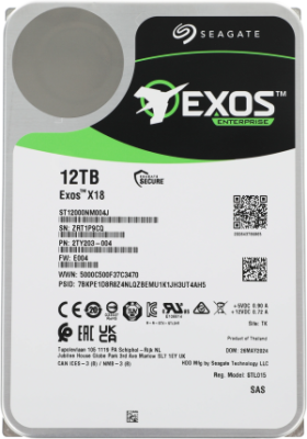 Жесткий диск Seagate SAS 3.0 12TB ST12000NM004J Server Exos X18 4KN (7200rpm) 256Mb 3.5"