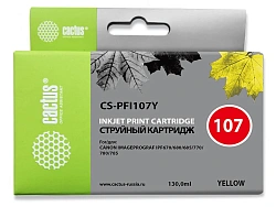 Картридж струйный Cactus CS-PFI107Y PFI-107 Y желтый (130мл) для Canon IP iPF670/iPF680/iPF685/iPF770/iPF780/iPF785/ с чипом