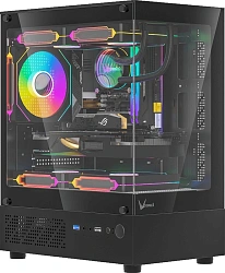 Корпус Formula Crystal Z1CM Plus AR черный без БП mATX 2x120mm 1xUSB3.0 audio bott PSU