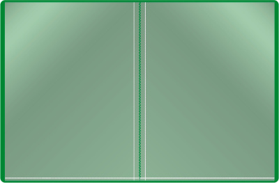 Папка с 10 прозр.вклад. Бюрократ -BPV10GRN A4 пластик 0.6мм торц.карм с бум. встав зеленый