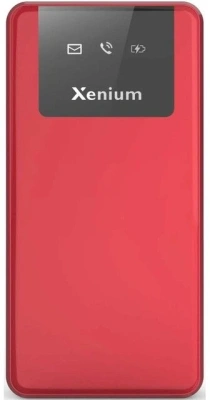 Мобильный телефон XENIUM X600 красный раскладной 2Sim 2.8" 240x320 Nucleus 0.3Mpix GSM900/1800 MP3 FM microSD max32Gb