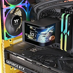 Система водяного охлаждения Thermaltake MAGCurve 360 Ultra ARGB Soc-AM5/AM4/1200/1700/1851 черный 4-pin 32.8-35.1dB Al LCD Ret (CL-W453- PL12SW-A)