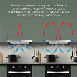 Вытяжка встраиваемая Hyundai HBH 6232 IX нержавеющая сталь/черный управление: кнопочное (1 мотор)