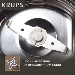 Кофемолка Krups GX204D10 200Вт сист.помол.:ротац.нож вместим.:85гр серебристый/черный