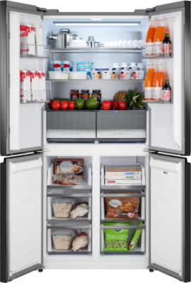 Холодильник Weissgauff WCD 450 Bru Steel Glass NoFrost Inverter 3-хкамерн. сталь мат.