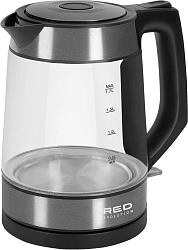 Чайник электрический Red Solution evolution RK-G20 1.7л. 2200Вт черный корпус: нерж.сталь/стекло (RK-G20)