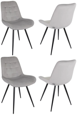 Стул для дома Бюрократ CH-K2_4 комплект 4шт св.серый Holland 09 металл черный на ножках (CH-K2_1/HL09_4)