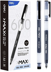 Ручка гелев. Deli Daily Max EG16-BK черн/прозрачный d=0.5мм черн. черн.