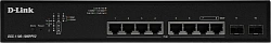 Коммутатор D-Link DGS-1100-10MPPV2/A (L2) 8x1Гбит/с 2SFP 8PoE+ 242W настраиваемый