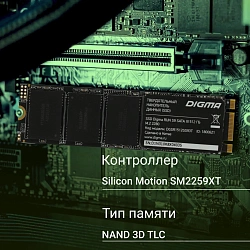 Накопитель SSD Digma SATA-III 512GB DGSR1512GS93T Run S9 M.2 2280