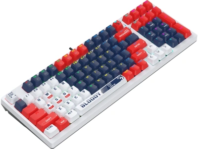 Клавиатура A4Tech Bloody S98 Sports Navy BLMS Plus механическая синий/белый USB for gamer LED (S98 SPORTS NAVY BLMS RED PLUS)