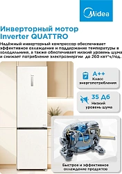 Холодильник Midea MDRB522MGE01OD 2-хкамерн. белый инвертер