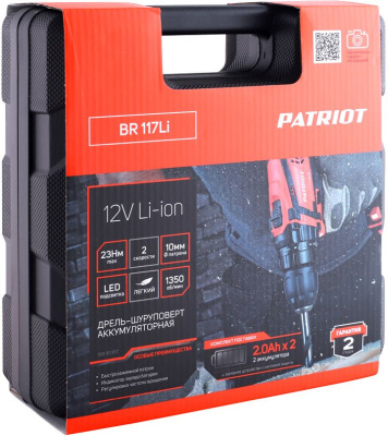 Дрель-шуруповерт Patriot THE ONE BR 117Li аккум. патрон:быстрозажимной (кейс в комплекте) (180301117)