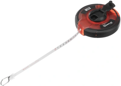 Рулетка геодезическая Matrix 31282 дл.полотна 50м изм.шкала в см зацеп простой красный/черный