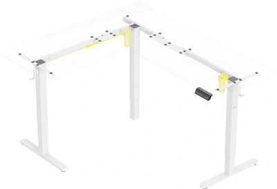 Стол для компьютера Cactus CS-EDXL-WWT угловой с электроприводом столешница МДФ белый каркас белый 160x140x72см (CS-EDXL-WWT)