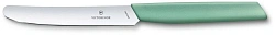 Нож кухонный Victorinox Swiss Modern (6.9006.1141) стальной столовый лезв.110мм прямая заточка мятный