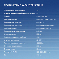 Кресло игровое Оклик 111G черный/синий сиденье черный сетка/ткань с подголов. крестов. пластик черный