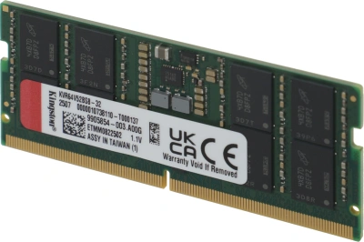 Память DDR5 32GB 6400MHz Kingston KVR64V52BS8-32 Valueram RTL PC5-51200 CL52 SO-DIMM 262-pin 1.1В single rank Ret