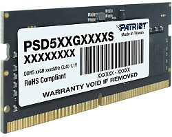 Память DDR5 16GB 4800MHz Patriot PSD516G480081S RTL PC5-38400 CL40 SO-DIMM 262-pin 1.1В dual rank Ret