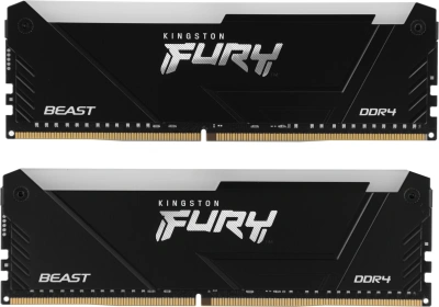 Память DDR4 2x16GB 3200MHz Kingston KF432C16BB12AK2/32 Fury Beast RGB RTL Gaming PC4-25600 CL16 DIMM 288-pin 1.35В dual rank с радиатором Ret