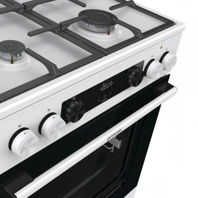 Плита Комбинированная Gorenje GKS6C71WF белый (металлическая крышка) реш.чугун