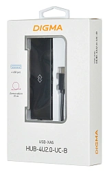Разветвитель USB-C Digma HUB-4U2.0-UC-B 4порт. черный