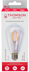 Лампа филам. Thomson Filament TH-B2342 9Вт цок.:E27 эдисон 220B св.свеч.бел.хол. ST64 (упак.:1шт)