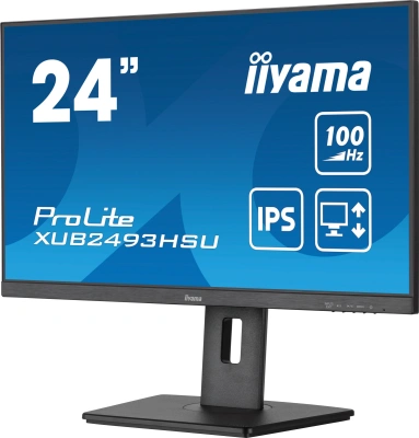 Монитор Iiyama 23.8" ProLite XUB2493HSU-B7 черный IPS LED 1ms 16:9 HDMI M/M матовая HAS Piv 1300:1 300cd 178гр/178гр 1920x1080 100Hz DP FHD USB 4.6кг