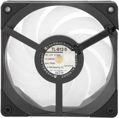 Вентилятор для корпуса Thermalright TL-B12-S ARGB 120х120x25.6 черный 4-pin 28.1дБ Ret