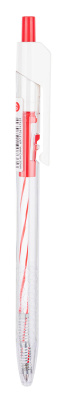 Ручка шариков. автоматическая Deli Arrow EQ24-RD прозрачный/белый d=0.7мм красн. черн.