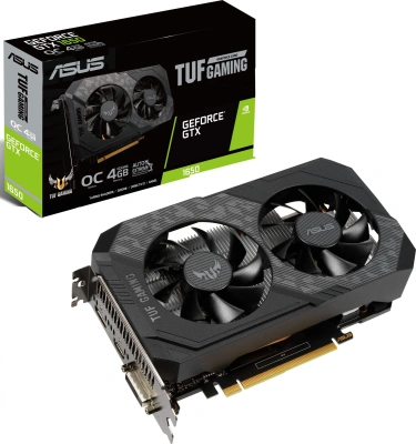 Видеокарта Asus PCI-E 3.0 TUF-GTX1650-O4GD6-GAMING NVIDIA GeForce GTX 1650 4Gb 128bit GDDR6 1410/12000 DVIx1 HDMIx1 DPx1 HDCP Ret