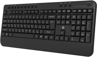 Клавиатура Оклик K257W черный USB беспроводная Multimedia (подставка для запястий) (2070286)