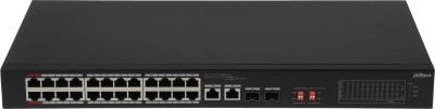 Коммутатор Dahua DH-S3226-24ET-375 (L2) 24x100Мбит/с 2x1Гбит/с 2xКомбо(1000BASE-T/SFP) 24PoE 375W неуправляемый