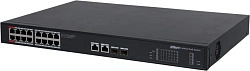 Коммутатор Dahua DH-PFS3220-16GT-240 (L2) 18x1Гбит/с 2SFP 16PoE 240W неуправляемый