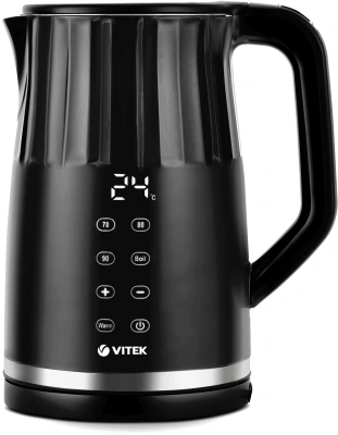 Чайник электрический Vitek Starlight VT-8829 1.7л. 2200Вт черный корпус: металл/пластик