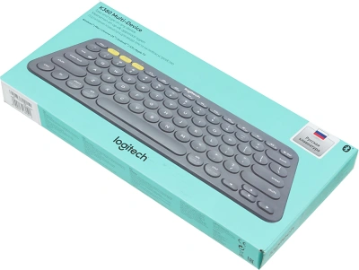 Клавиатура Logitech K380 темно-серый беспроводная BT slim Multimedia для ноутбука (920-007584)