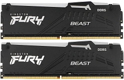 Память DDR5 2x32GB 5600MHz Kingston KF556C36BBEAK2-64 Fury Beast RGB RTL Gaming PC5-44800 CL36 DIMM 288-pin 1.25В single rank с радиатором Ret